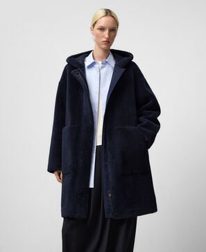 Abrigo borreguillo con capucha mujer