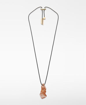 Translucent resin piece necklace woman