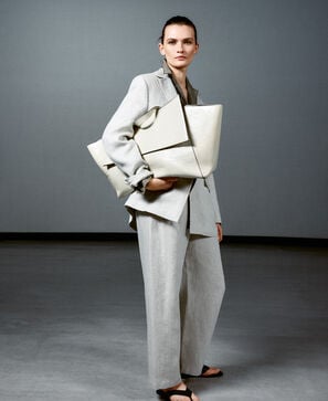 Pantalon barrel fit en lin europ&eacute;en