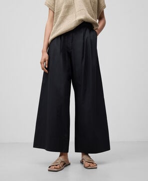 Organic cotton wide leg trousers woman