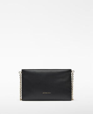 Leather padded clutch woman