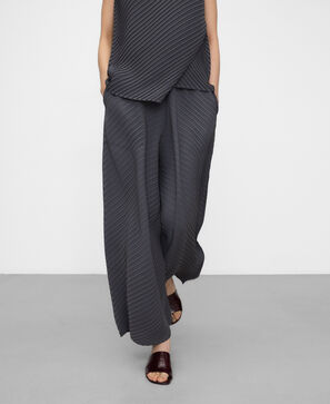 Crinkle wide-leg trousers