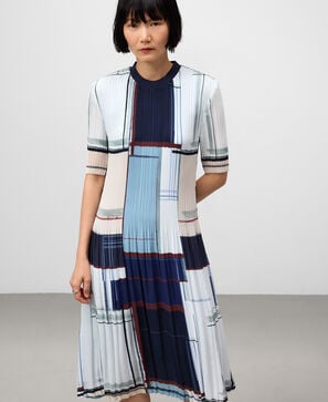 Vestido crinkle estampado mujer