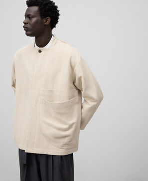 Linen blend unstructured jacket man