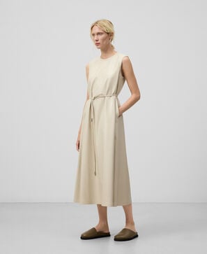 Adolfo Dominguez, Leather-Non-Leather midi dress woman