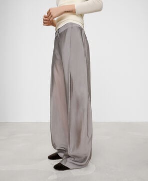 Satin barrel fit trousers