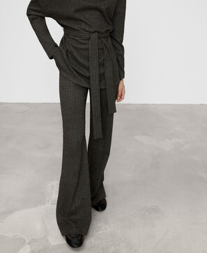 Melange flare trousers