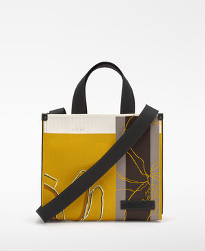Sac moyen en maille imprim&eacute;e avec broderie