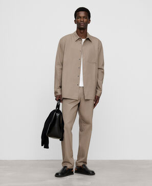 Camisa relaxed fit bolsillo algod&oacute;n