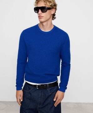 Organic cotton structured knit sweater