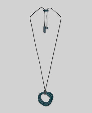 Two-tone circular pendant necklace woman