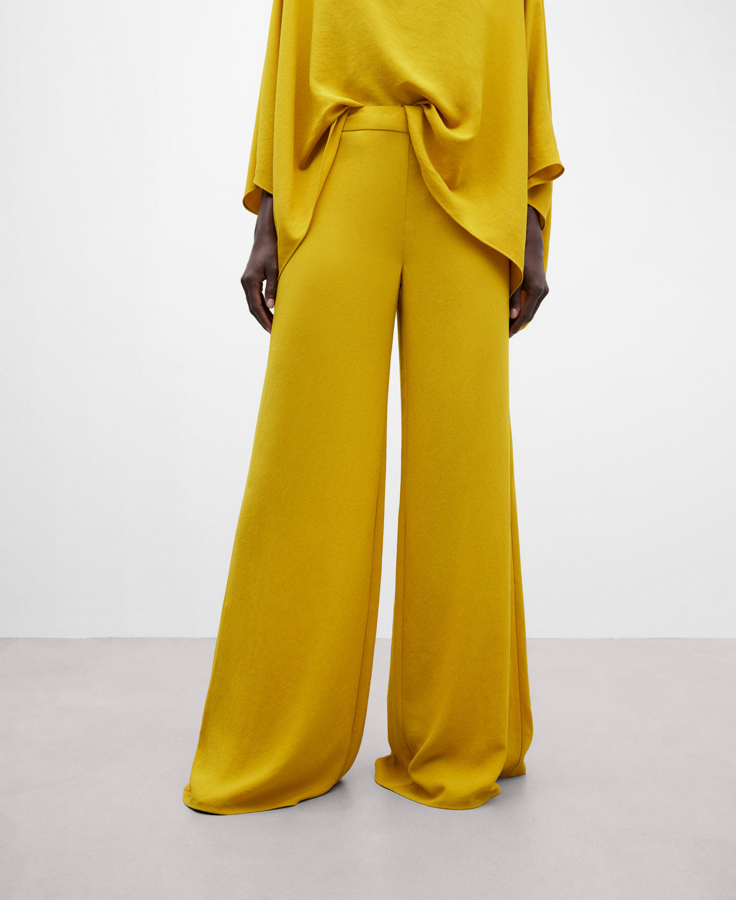 Mustard palazzo trousers for women AD USA
