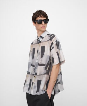 Printed oversize shirt man
