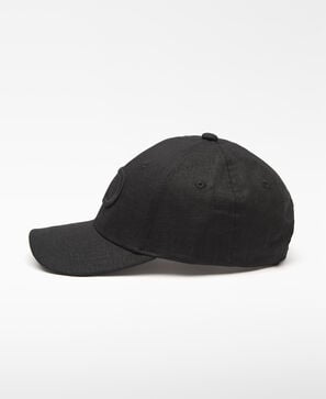 Embroidered logo linen cap woman