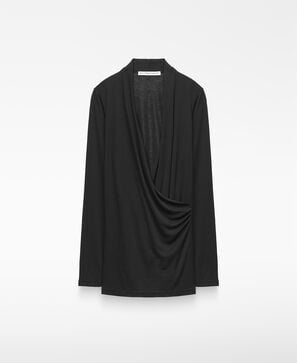 Long sleeve wrap T-shirt