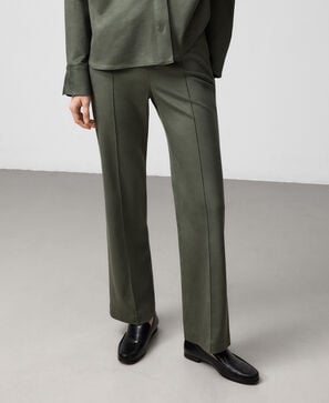 Faux suede flare trousers woman