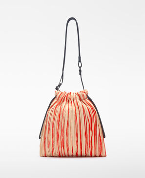 Mala a tiracolo pequena em crinkle bicolor para mulher