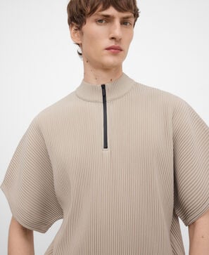 Camiseta crinkle cremallera