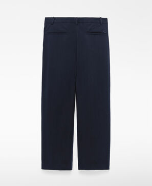Cotton pleated barrel fit trousers