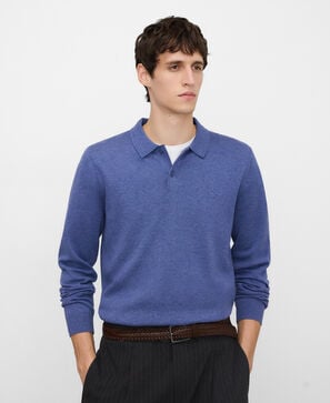 Organic cotton long sleeve polo shirt