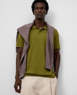 Regular fit heather polo shirt man