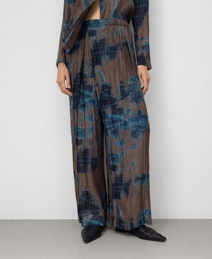 Pantalón pareo crinkle estampado mujer