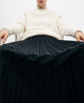 Black pleated skirt woman