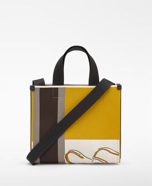 Sac moyen en maille imprim&eacute;e avec broderie