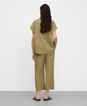Camisa boxy seersucker algod&oacute;n