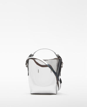 Mica metallic-finish bucket bag woman