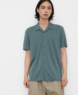 Modal bowling collar shirt