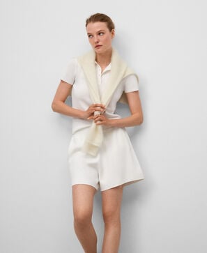 Polo à manches courtes en maille femme