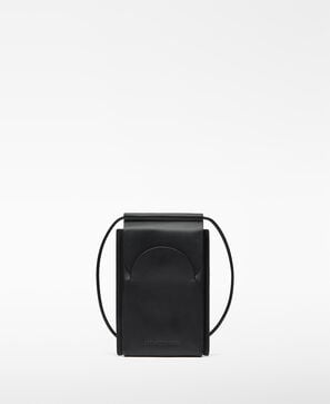Curved flaps leather phone holder man
