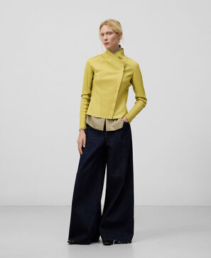 Leather-Non-Leather biker jacket woman