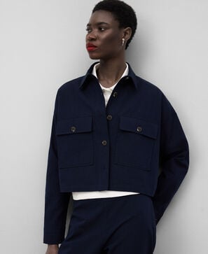 Cotton seersucker jacket woman