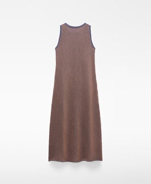 Vestido punto jacquard flecos