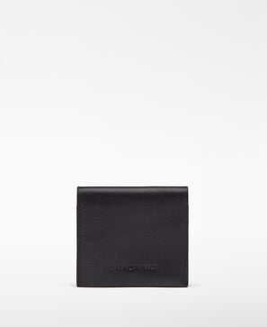 Fold-out leather wallet