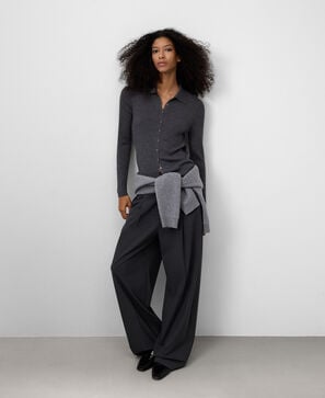 Merino wool fitted cardigan woman