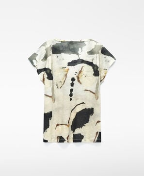 European linen printed T-shirt