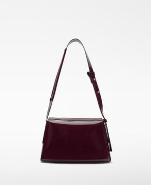 Mica patent shoulder bag
