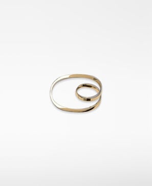 Two-tone double finger ring