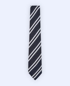 Cotton and silk striped tie