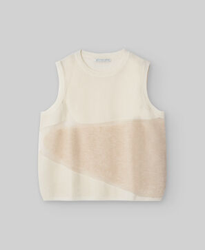 Knit vest with sheer details woman