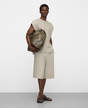 Chaleco oversize textura rafia