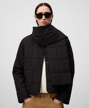 Chaqueta acolchada con bufanda mujer