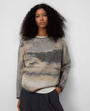 Pull dégradé en maille jacquard pour femme