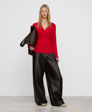 Long sleeve wrap T-shirt