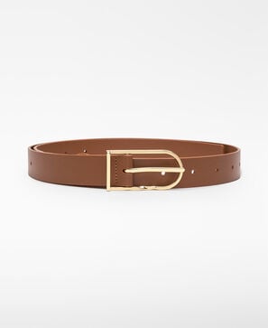 Cintur&oacute;n piel hebilla alargada