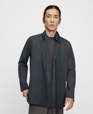 Double-front semi-sheer blazer