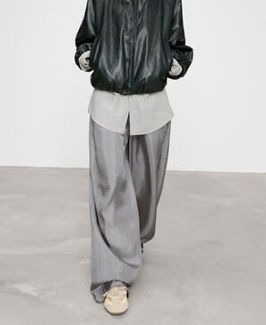 Satin barrel fit trousers